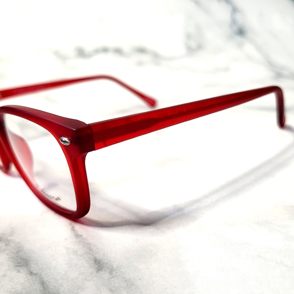 NEW Rx'able Eyeglass Frame, Matte RED glasses, full rim lightweight 52-19-145 - Picture 7 of 7